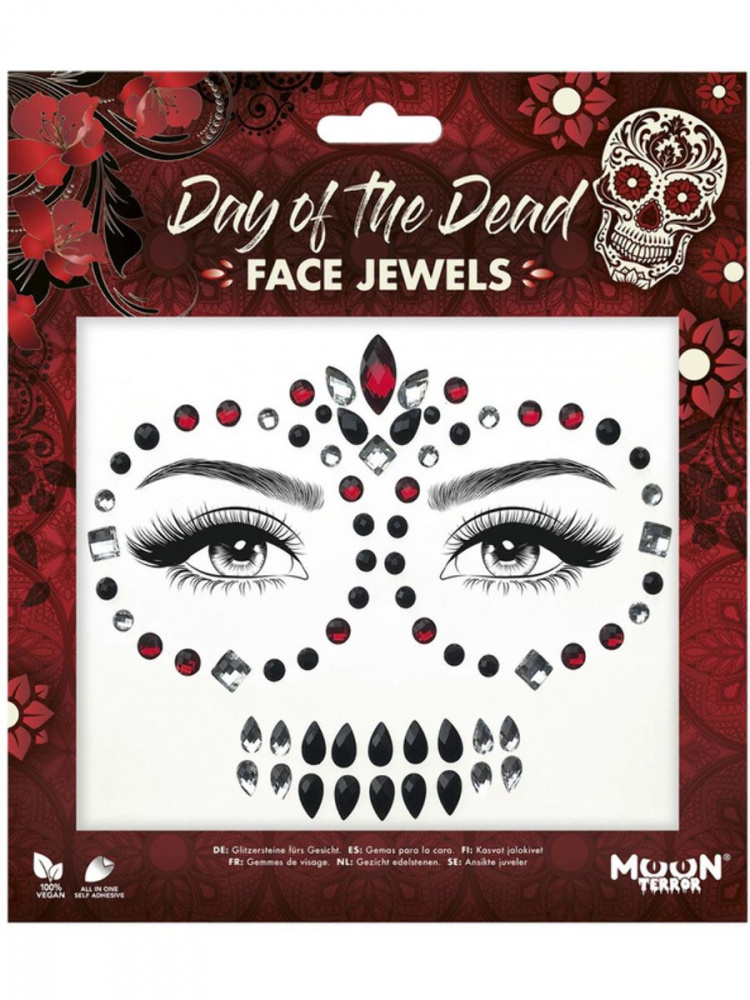 Day of the dead face jewels 46052
