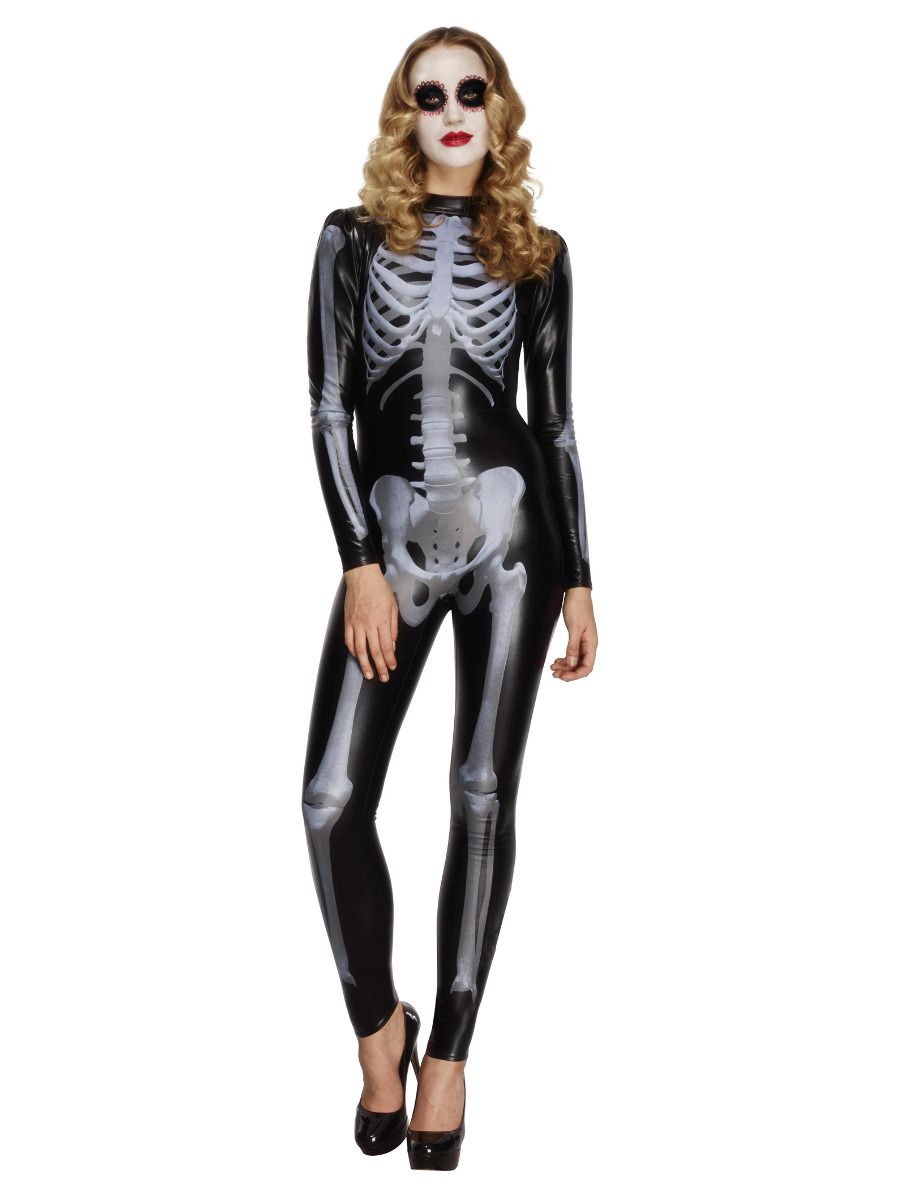 Fever Miss Whiplash Skeleton catsuit M