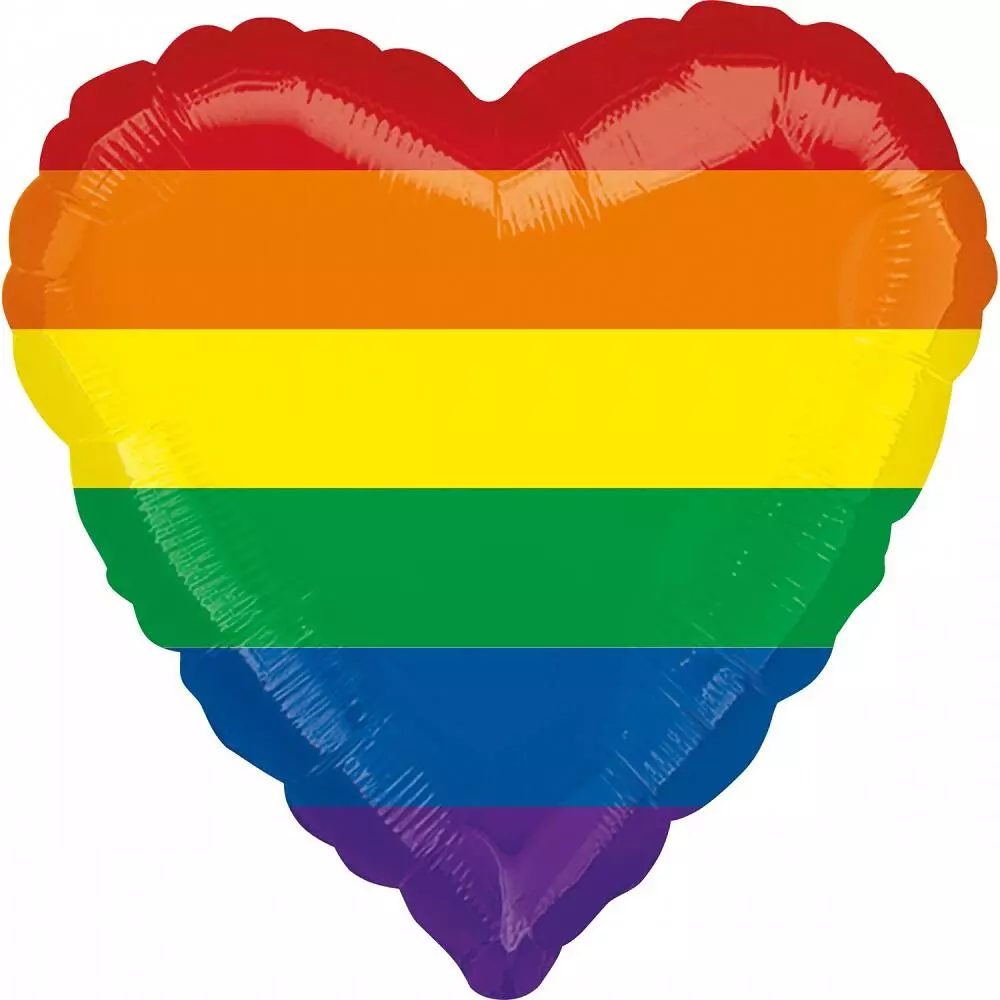 Hjerte rainbow folieballong
