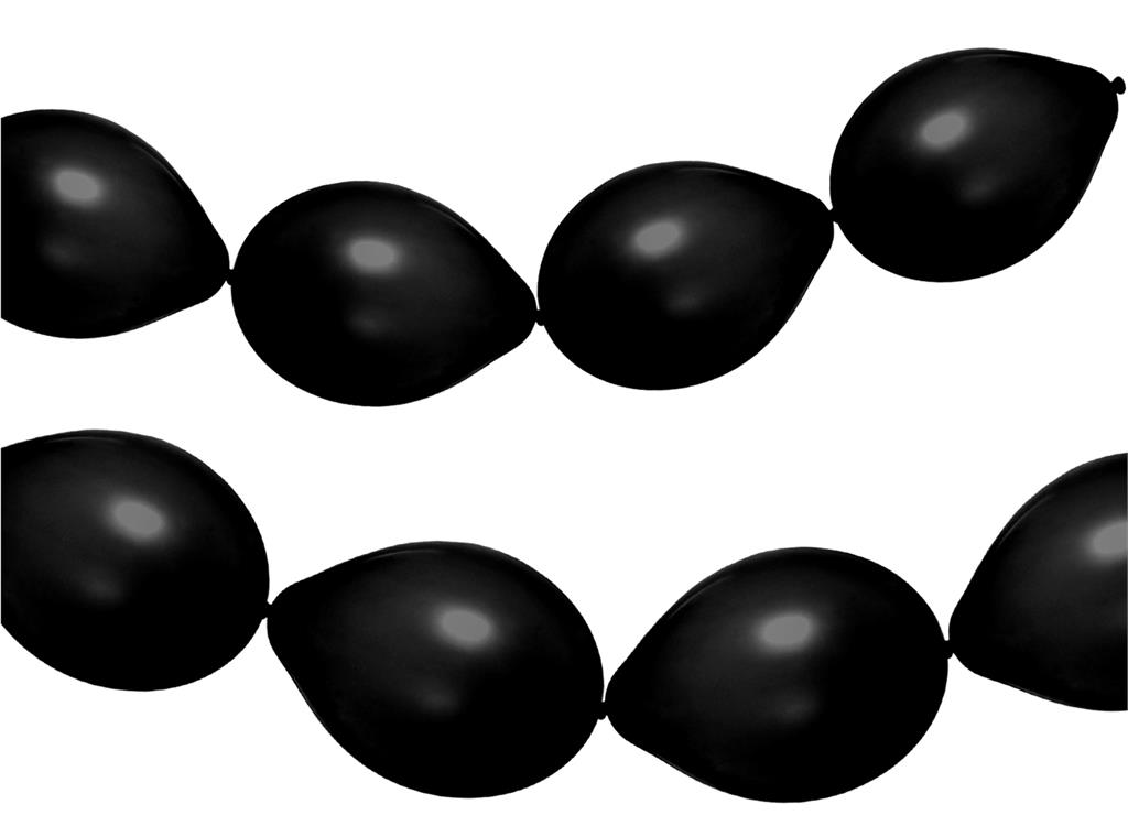 Kjedeballonger svart 33 cm Ø 8 pk