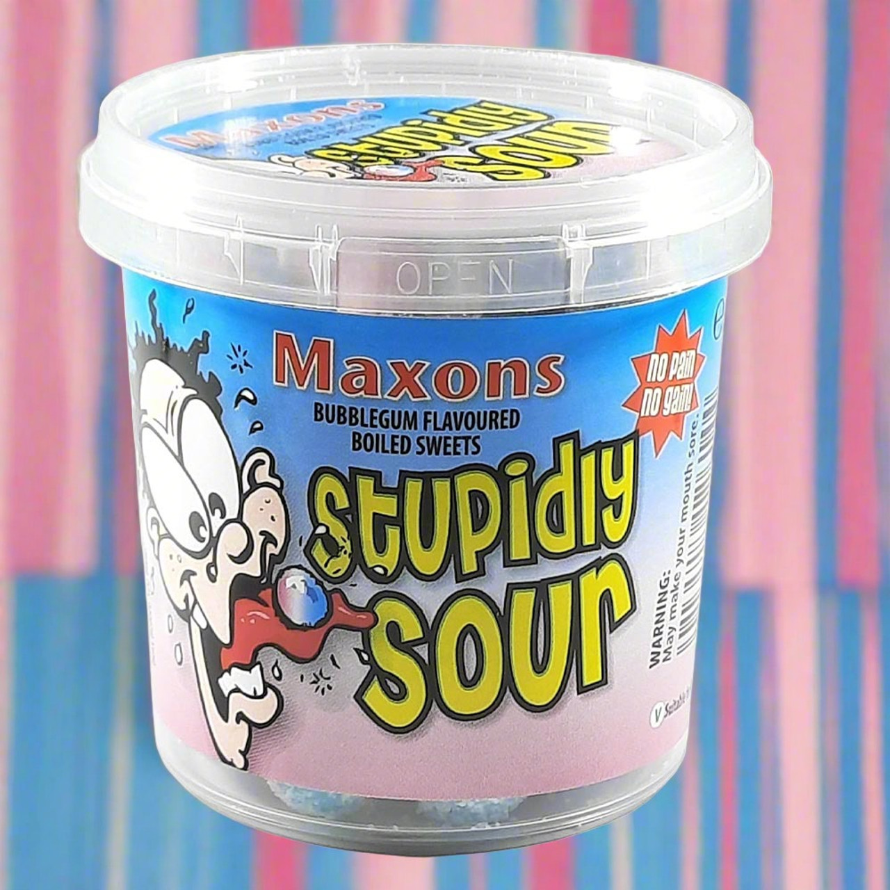 Maxons stupidly sour bubblegum flavoured boiled sweets 100g