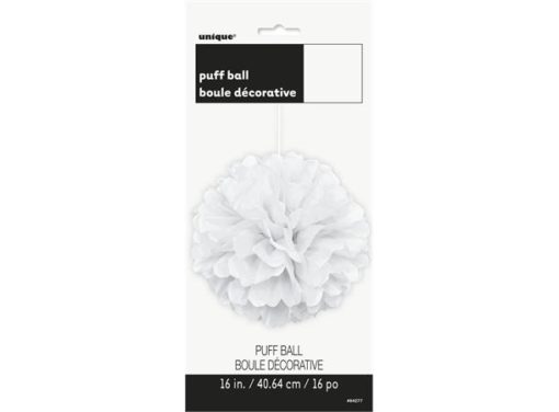 Hvit pom-pom 40 cm