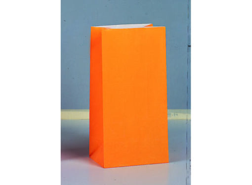 Godteposer i papir orange 12 pk