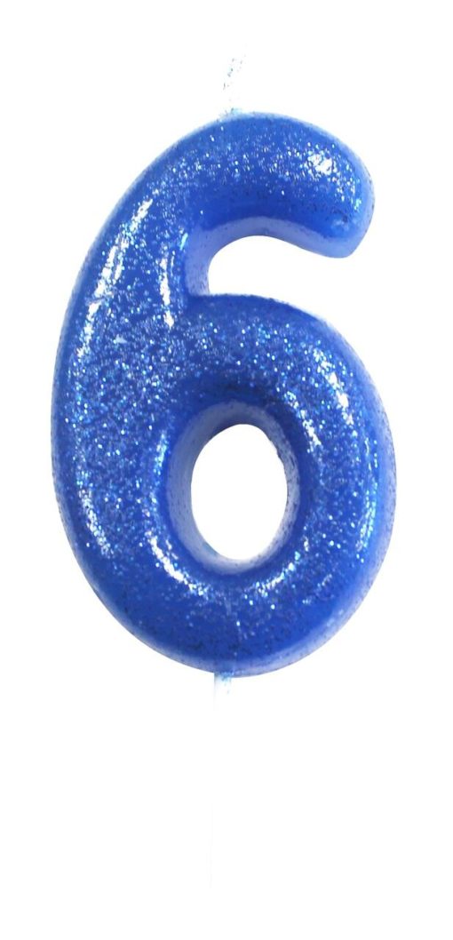 Kakelys 6 glitter blå