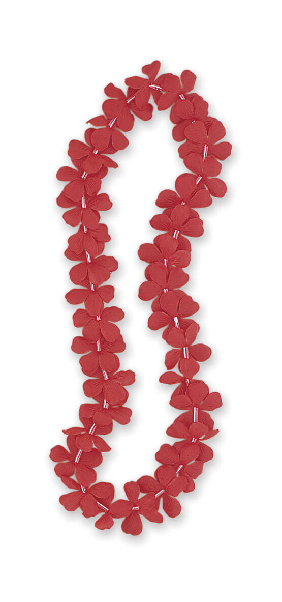 Nylon blomsterkrans rød 100cm