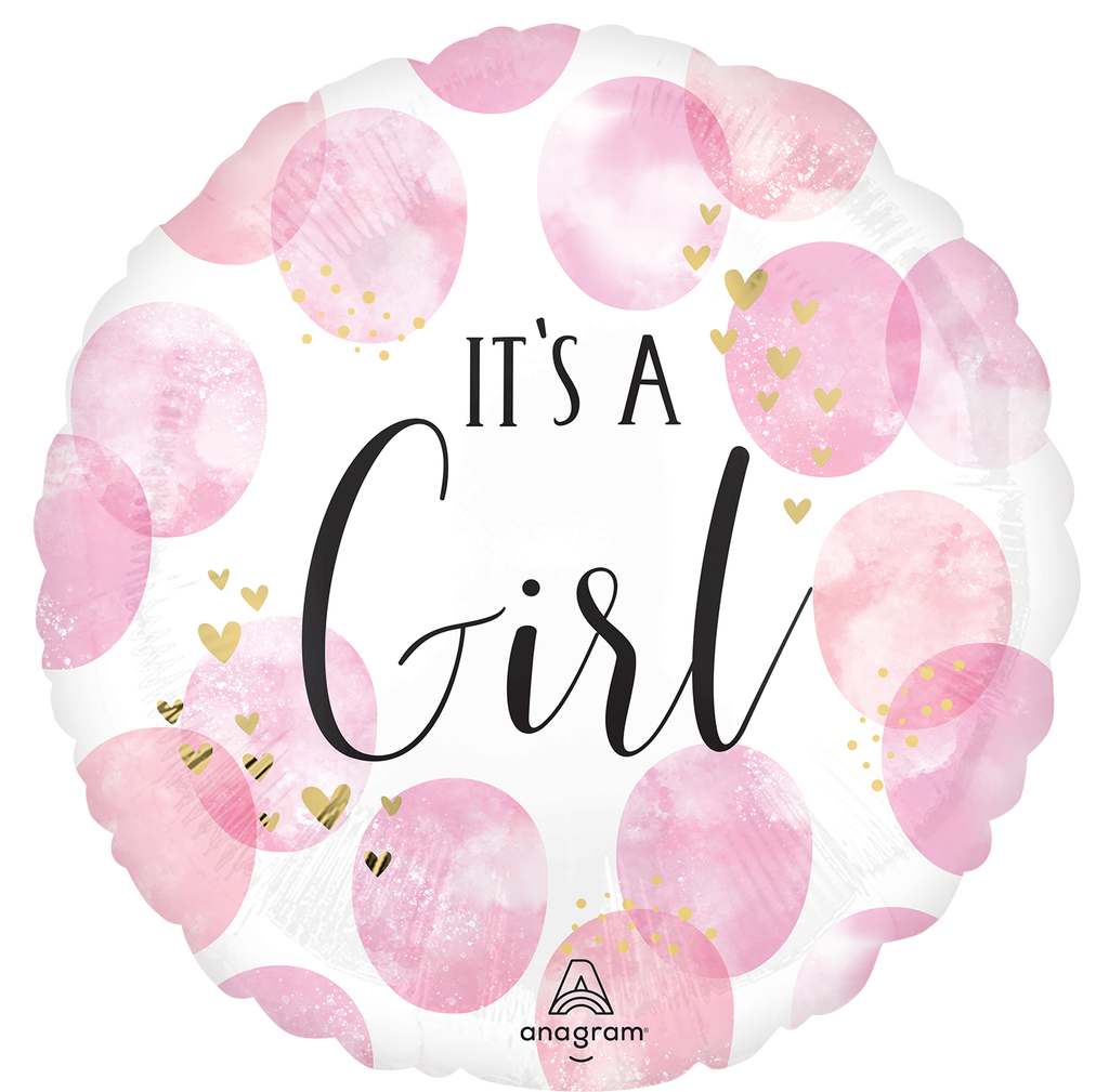 Baby Girl Pink Watercolor folieballong