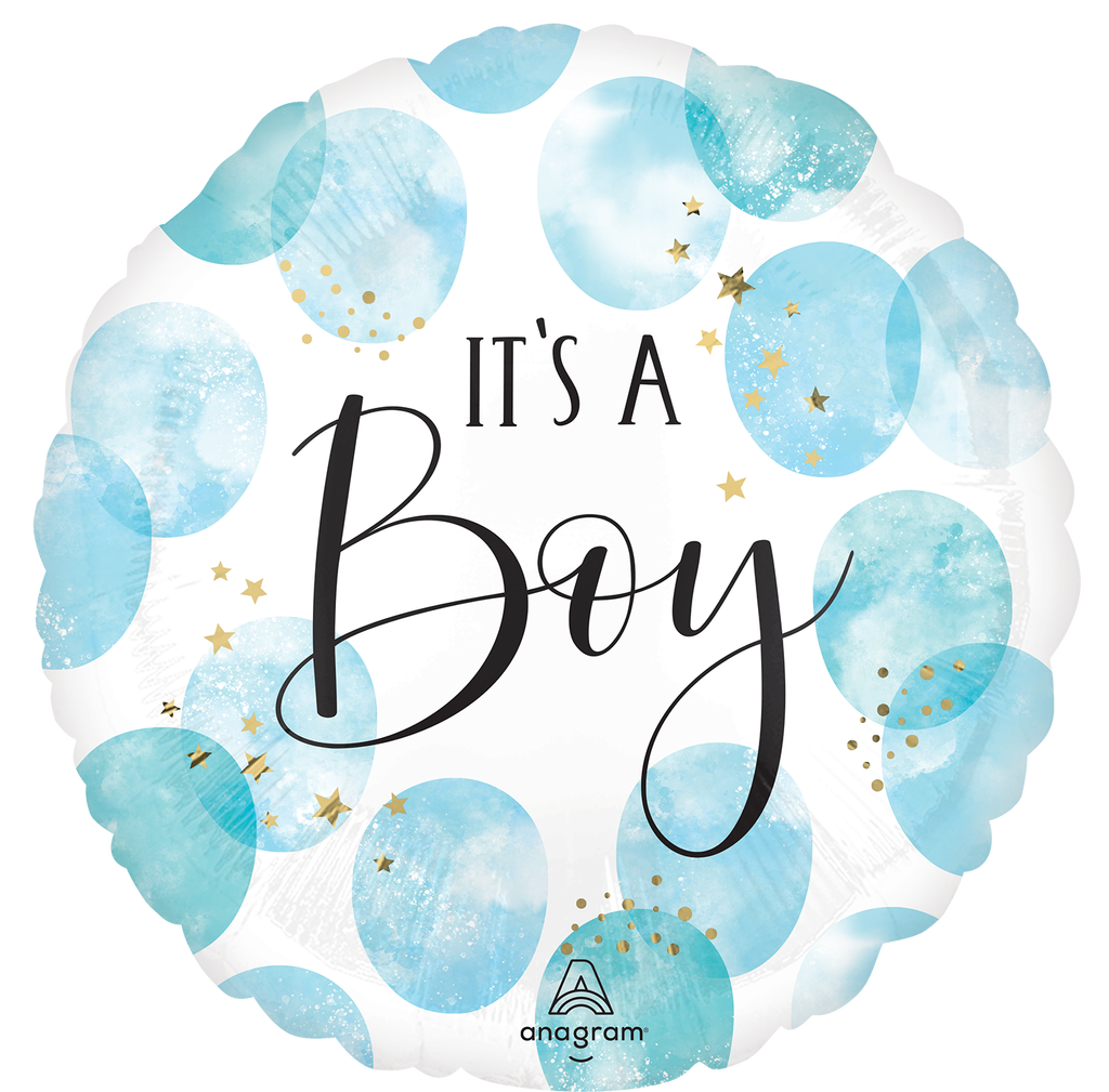 Baby Boy Blue Watercolor folieballong