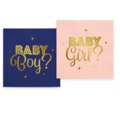 Boy or girl gender reveal servietter 20pk