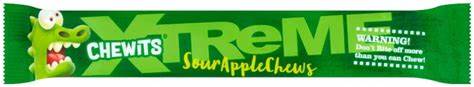 Chewits xtreme extremely sour apple chews pack