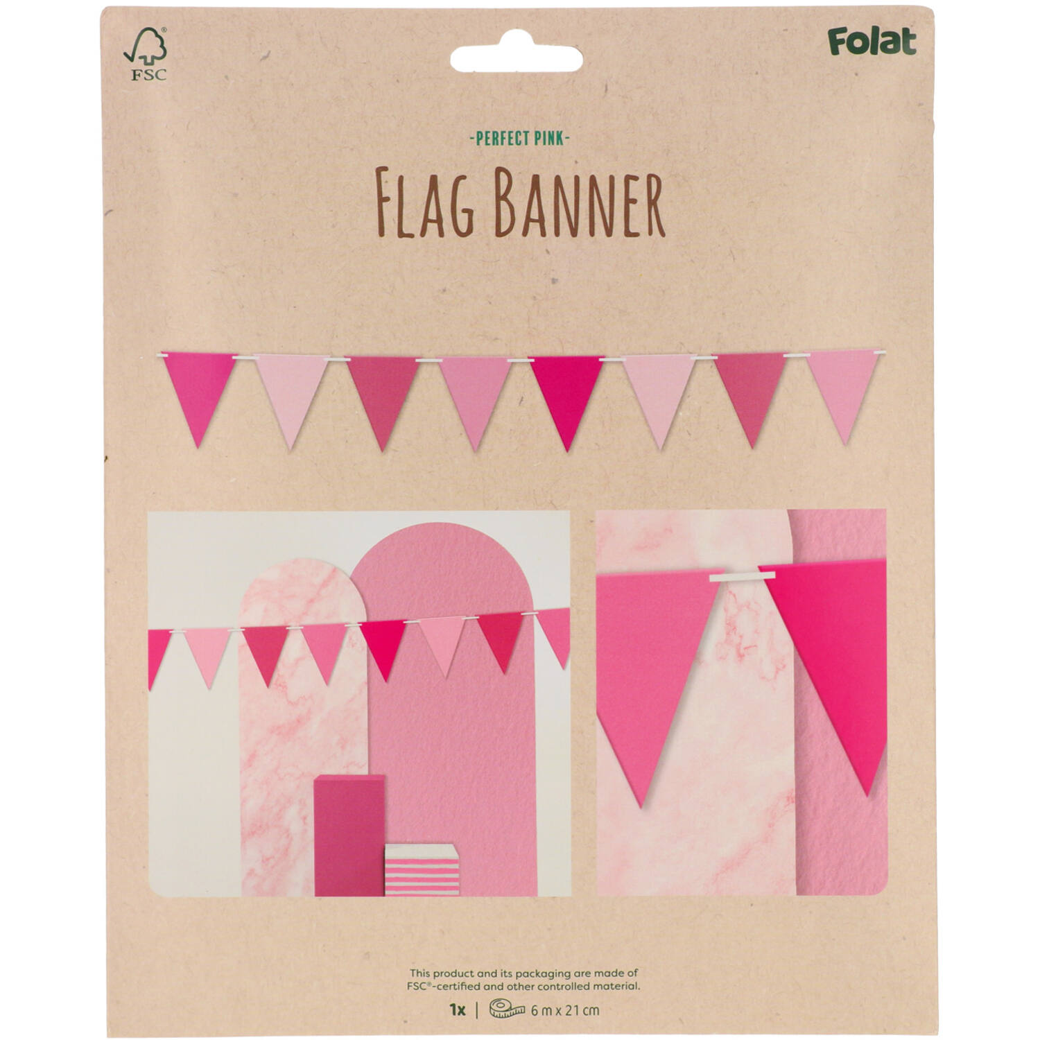 Flaggbanner perfect pink 6 m