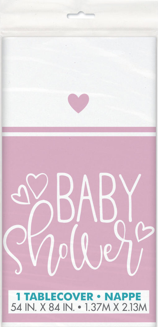 Pink Hearts Baby Shower plastduk 137x213cm