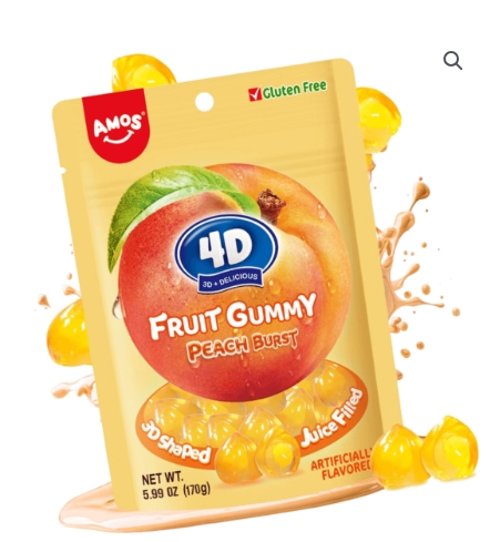 AMOS 4D FRUIT GUMMY PEACH BURST PEG BAG 170g