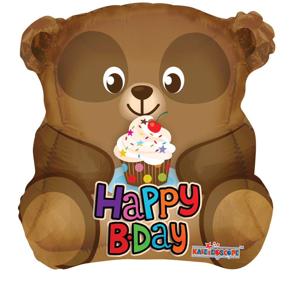 Folieballong cute bear with cupcake