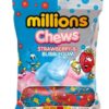 MILLIONS STRAWBERRY & BUBBLEGUM CHEWS BAG 120g