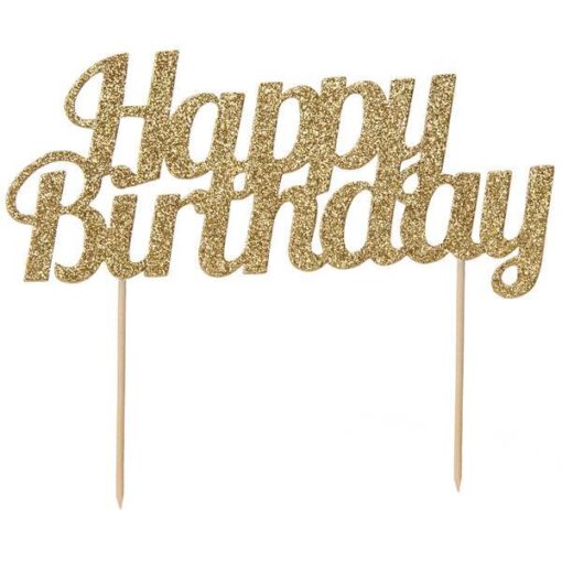 Glitter kaketopp Happy birthday gull