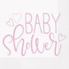 Pink hearts babyshower servietter 16pk