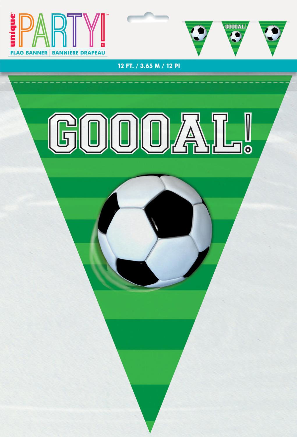 3D Fotball flaggbanner i plast 3,65m