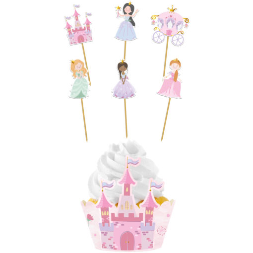 Pretty Princess cupcake decoration set 6 stk