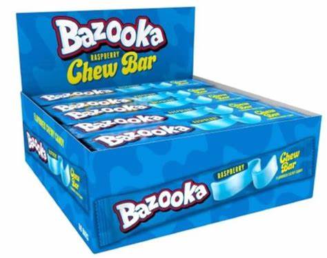 Bazooka blue raspberry chew bar