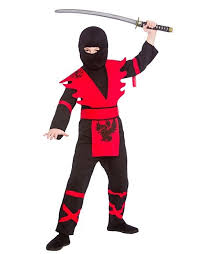 Ninja assassin rød 3-4 år