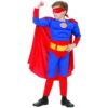 Supermankostyme med muskler str.110-120cm