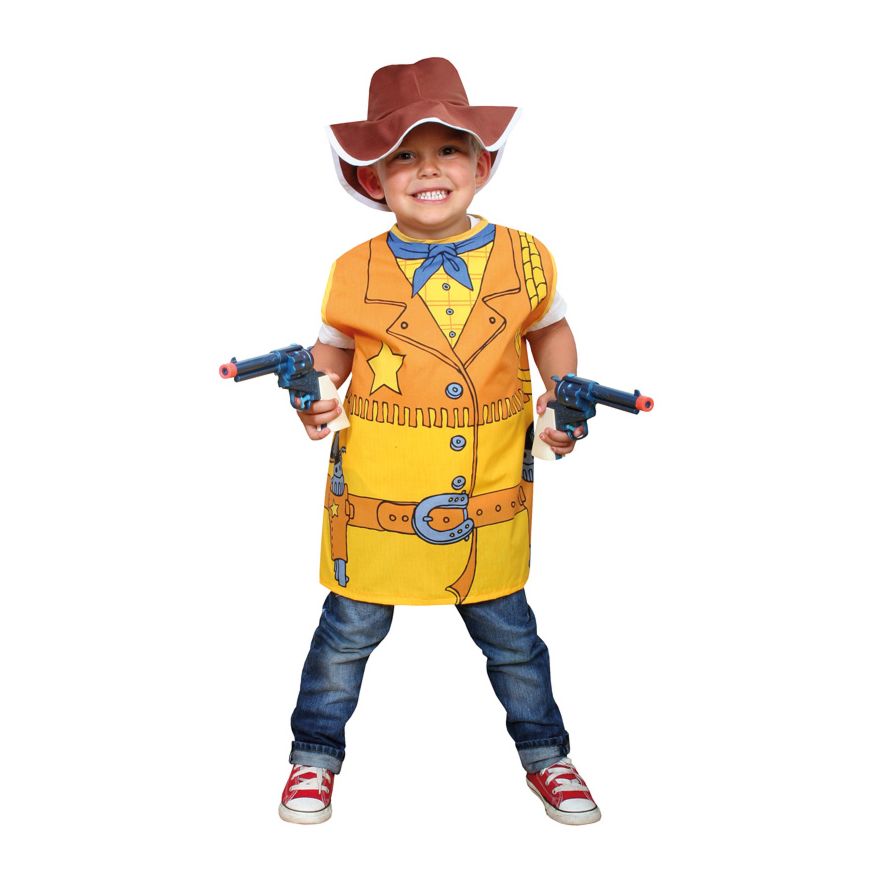 Cowboyvest og hatt 110/128 (4-8 år)