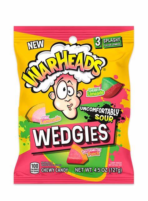 Warheads wedgies uncomfortably sour peg bag 127g