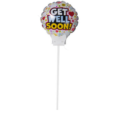 Mikroballong med kort Get well soon