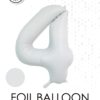Tallballong 4 satin hvit 86cm