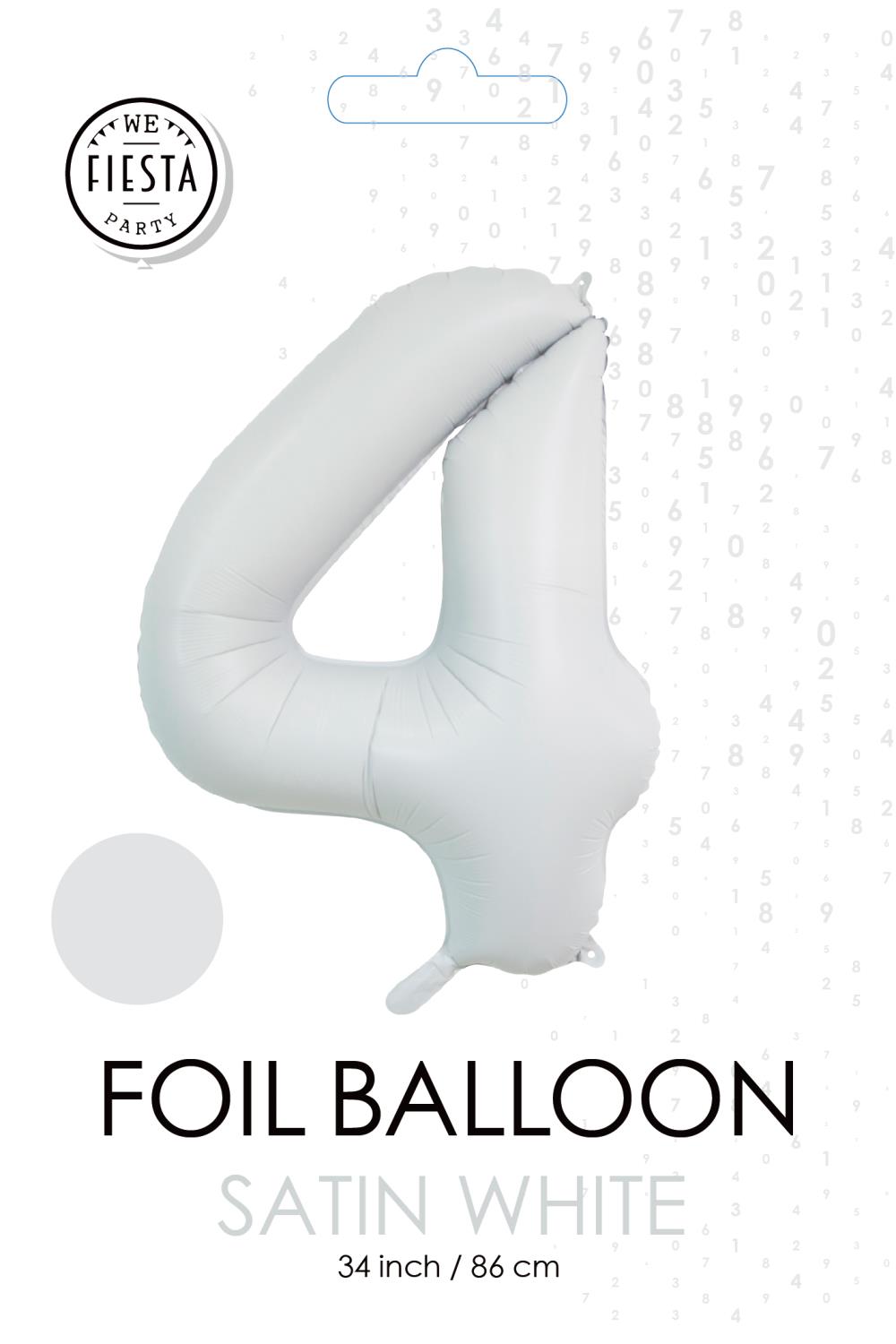 Tallballong 4 satin hvit 86cm