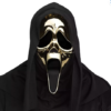 Ghost face golden metallic maske