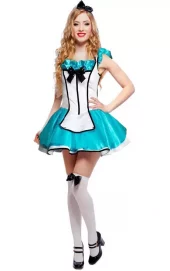 Alice in wonderland kostyme onesize voksen