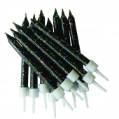 Kakelys med glitter svart 12pk