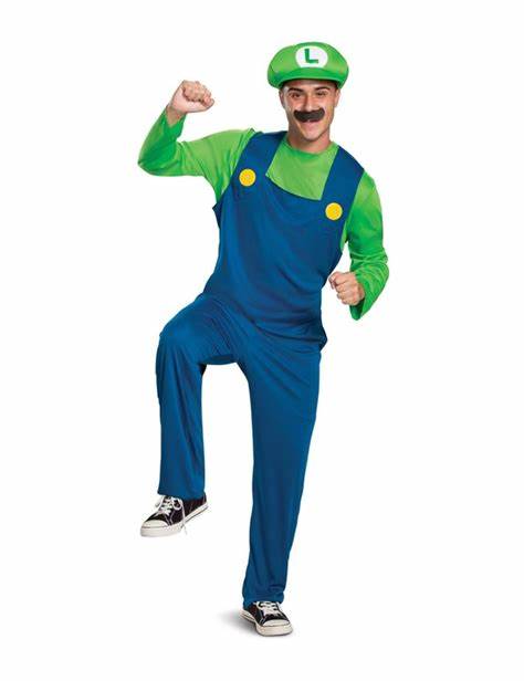 Luigi super mario kostyme M