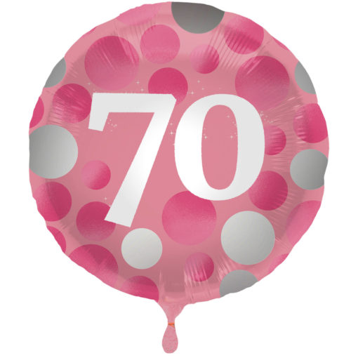 Folieballong 70 år glossy pink