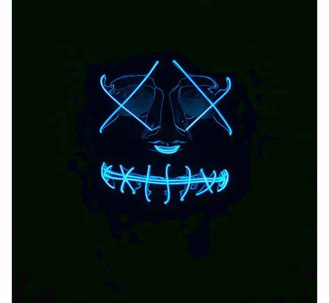 Light up neon mask blue