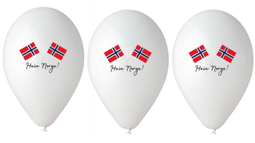 Ballonger Heia Norge 33cm 10stk