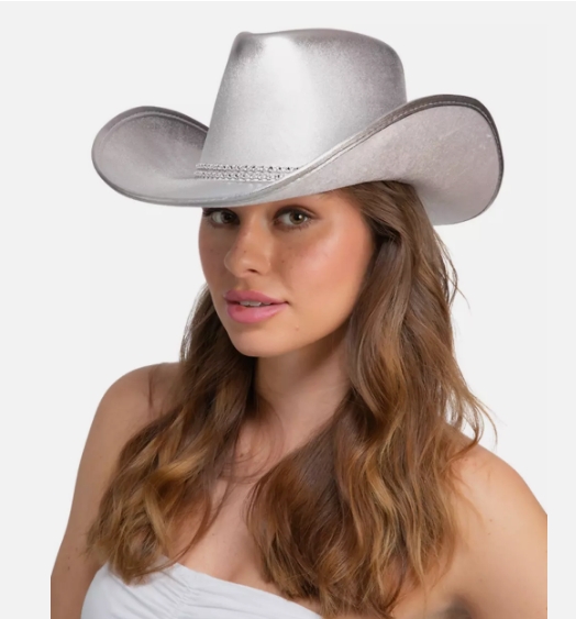 Cowboyhatt silver rhinestone