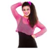 80s fishnet top rosa (plus size)