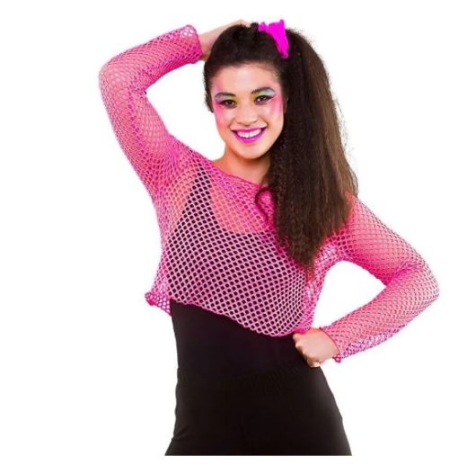 80s fishnet top rosa (plus size)