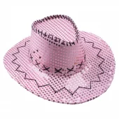 Cowboyhatt rosa paljetter