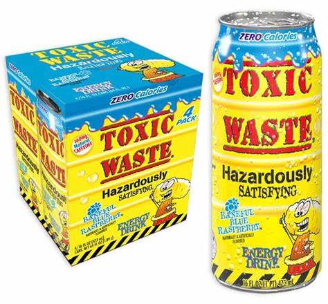 Toxic waste baneful blue raspberry energy drink 473ml