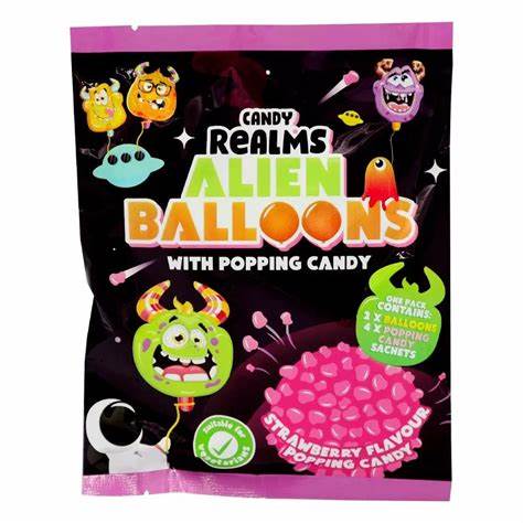 Candy realms Alien balloons with popping candy