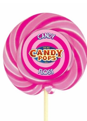 CANDY POPS CANDY FLOSS LARGE WHEEL LOLLY 75g