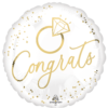 White Gold Wedding folieballong rund