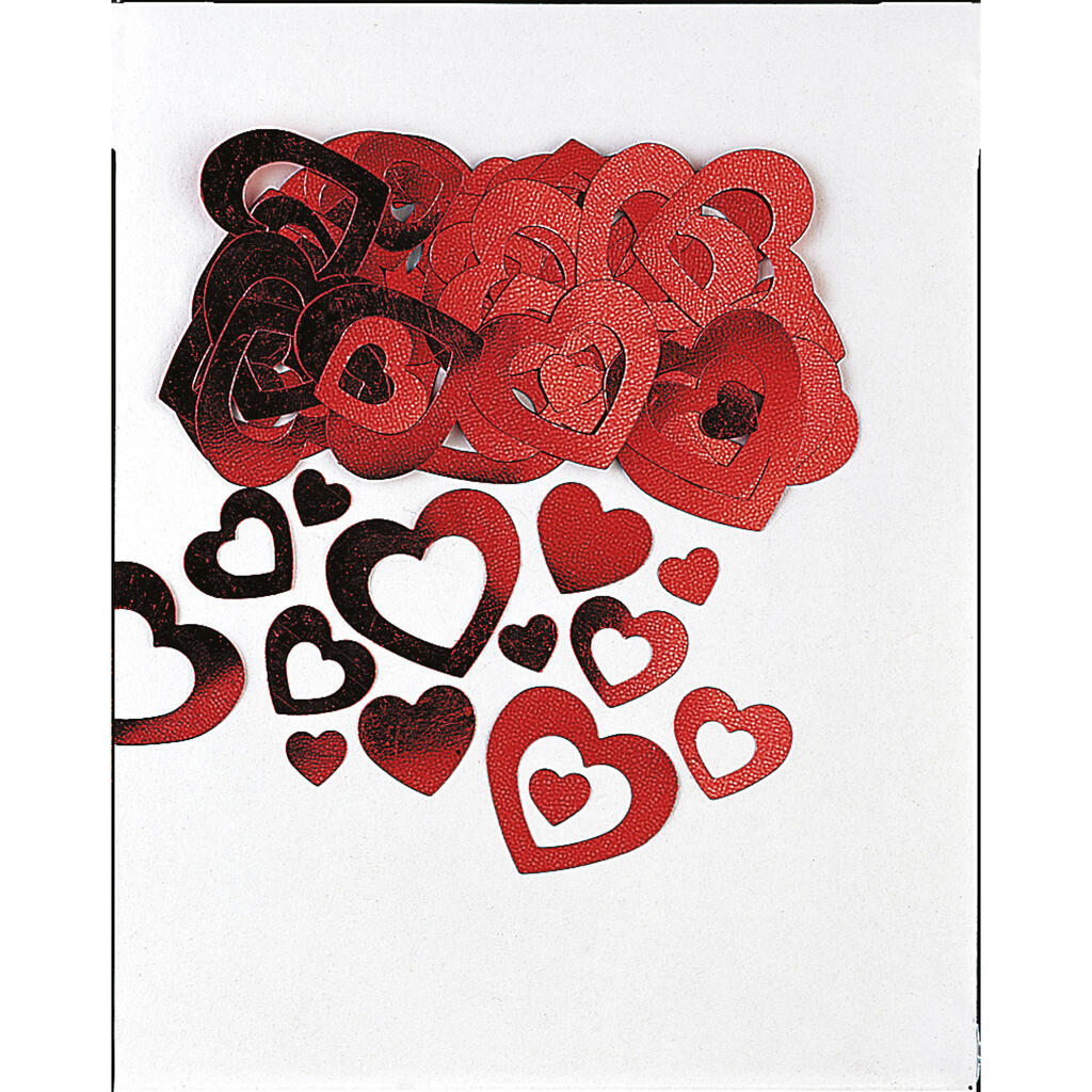 Die-Cut Hearts Metallic Red Bordkonfetti