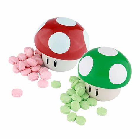 Nintendo super marion bros mushroom sour candy tin 25,5g