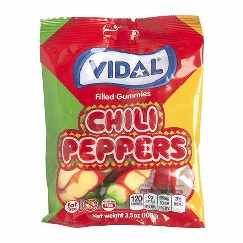 Vidal spicy chili peppers filled gummies 100g