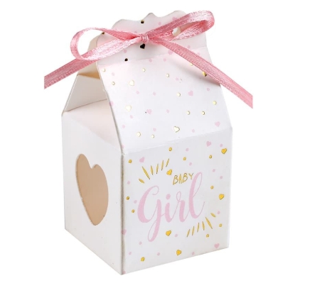 Baby Shower Liten Gaveeske Rosa, 6 stk