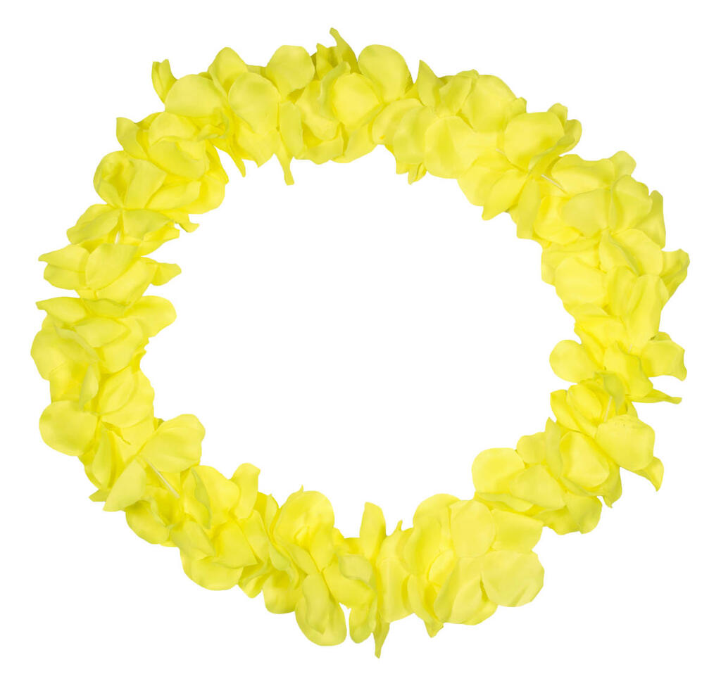 Hawaii blomsterkrans neon gul